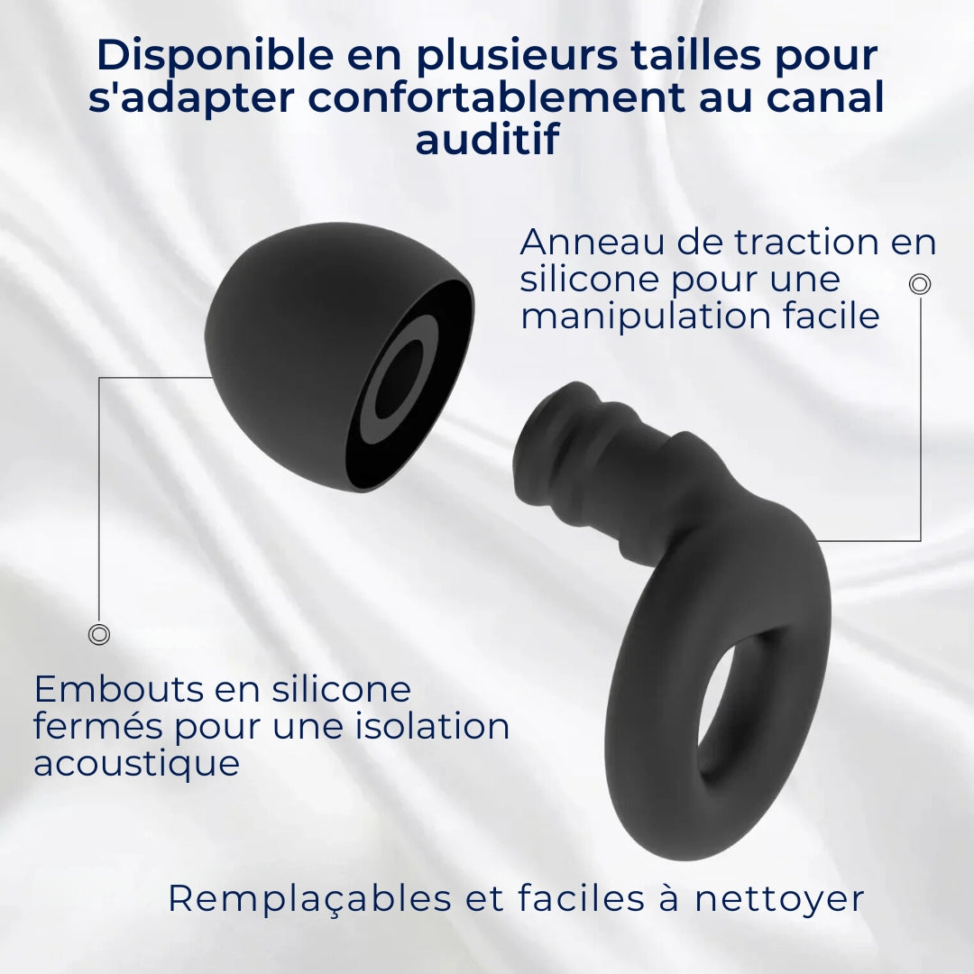 QuietGuard Bouchons d'Oreilles Anti-Bruit Confortables | Pour le Sommeil - les Voyages - les Concerts - la Natation - le Travail
