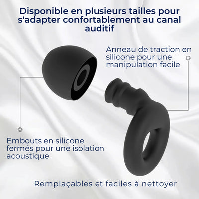 QuietGuard Bouchons d'Oreilles Anti-Bruit Confortables | Pour le Sommeil - les Voyages - les Concerts - la Natation - le Travail